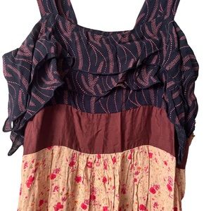 Cinnamon Women’s Multi Pattern Tiered Mini Dress Size 10